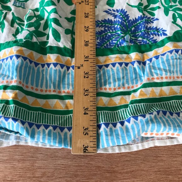 C&C California Maxi Skirt Women M Blue Floral Linen Rayon Skater Stretch Boho - Picture 6 of 11